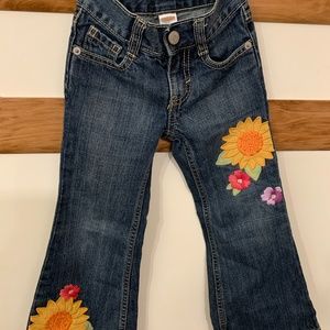Gymboree Girls Jeans with Sunflower Embroidery